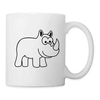 Nashorn Comic Tier - Tasse - Weiß - Rechts