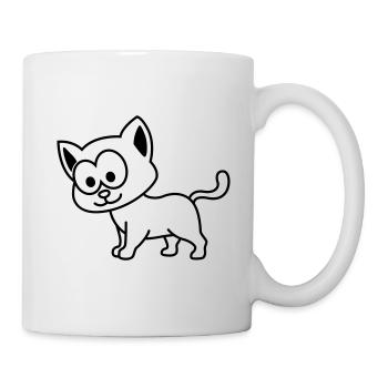 Katze Comic Tier - Tasse - Weiß - Rechts