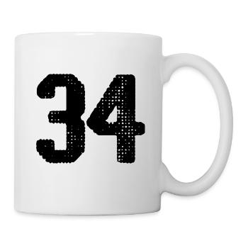 Maillot à 34 numéros - Mug blanc - blanc - Droite