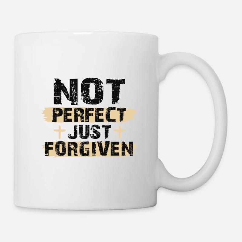 Nicht perfekt, nur vorhergesagte christliche Geschenkideen - Tasse - Weiß