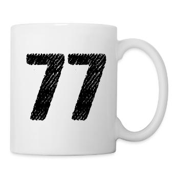 77 Zahl Trikot - Tasse - Weiß - Rechts