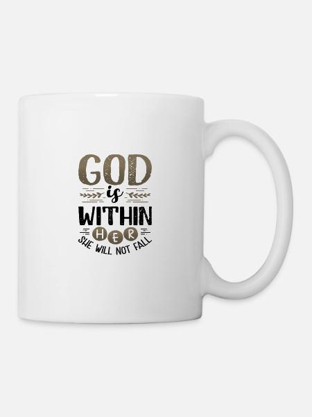 La femme chrétienne donne Que Dieu est en elle Elle - Mug blanc - blanc