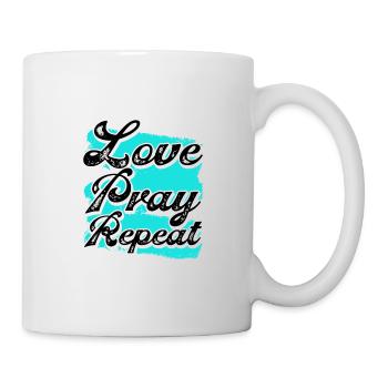 Christianity Gift Love Pray Repeat Christian Gift - Mug - white - Right