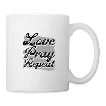 Christianity Gift Love Pray Repeat Christian Gifts - Mug - white - Right