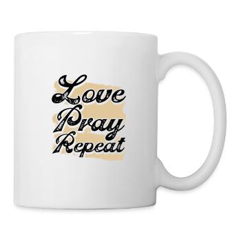 Christianity Gifts Love Pray Repeat Christian - Mug - white - Right