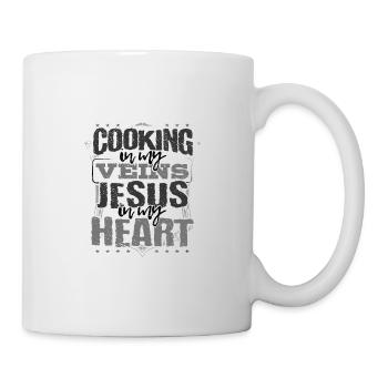 Cook Gift Chef La cuisine est dans mes veines Jésus - Mug blanc - blanc - Droite