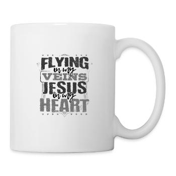 Flying Pilot Gifts Flying is in My Veins Jesus is - Mug - white - Right