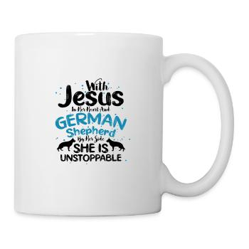 Don chrétien Jésus dans le cœur Berger allemand par - Mug blanc - blanc - Droite