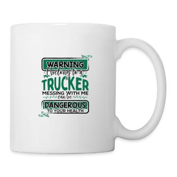 Truckers Frau Geschenke Warnung gehören einem Trucker - Tasse - Weiß - Rechts