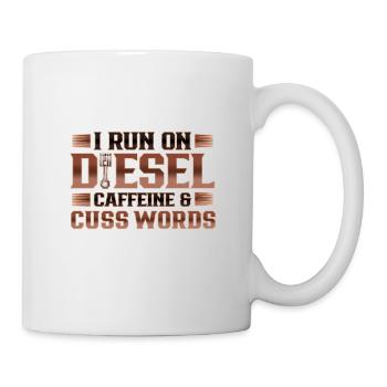Chauffeur de camion courir sur Deisel Caféine Cuss Mots - Mug blanc - blanc - Droite
