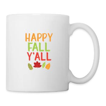 Herbstlaub Happy Fall Y'All Thanksgiving - Tasse - Weiß - Rechts