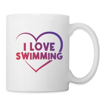 Ich liebe Schwimmen - Tasse - Weiß - Rechts