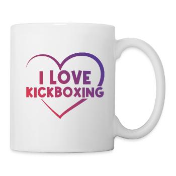 I love kick boxing heart - Mug - white - Right