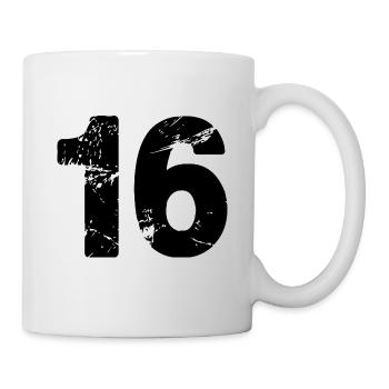 16 Zahl Trikot - Tasse - Weiß - Rechts