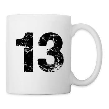 13 Zahl Trikot - Tasse - Weiß - Rechts