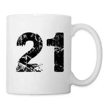 21 Zahl Trikot - Tasse - Weiß - Rechts