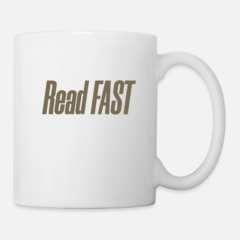Lesergeschenk Lesen Sie Fast Live Slow Book Lover Geschenk - Tasse - Weiß