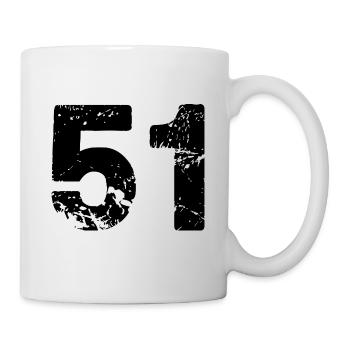 51 Zahl Trikot - Tasse - Weiß - Rechts