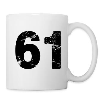 61 Zahl Trikot - Tasse - Weiß - Rechts