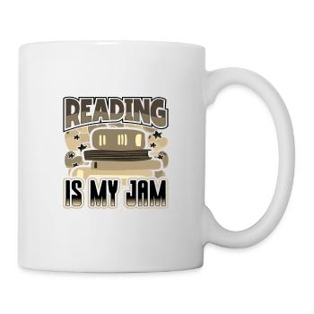 Reading is My Jam Fun Book Lover Gifts for - Mug - white - Right