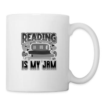 Reading is My Jam Fun Book Lover Gift for - Mug - white - Right