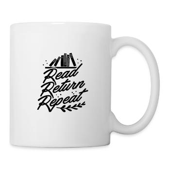 Bibliothécaire Cadeau Lire Retour Répéter Livre Amoureux Cadeaux - Mug blanc - blanc - Droite