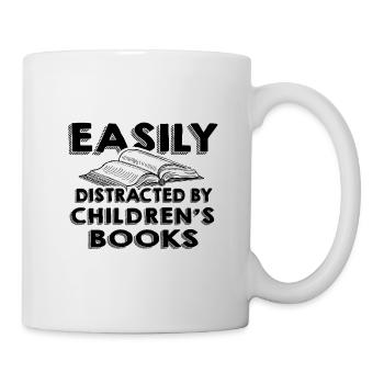 Chirldren's Book Lover Geschenke leicht ablenken von - Tasse - Weiß - Rechts