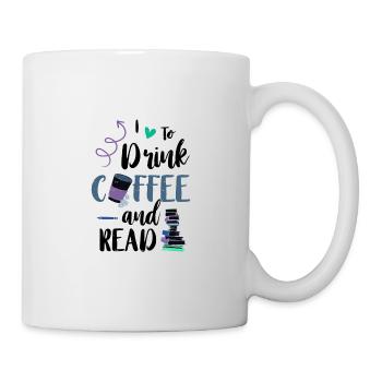 J’adore boire du café et lire des livres café - Mug blanc - blanc - Droite