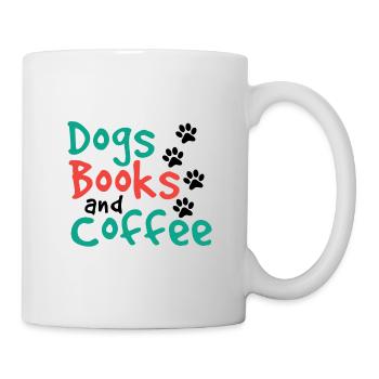 Dogs Books and Coffee Fun Dog Lover Gifts - Mug - white - Right
