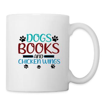 Book Lover Gift Dogs Livres et Chicken Wings Cadeaux - Mug blanc - blanc - Droite
