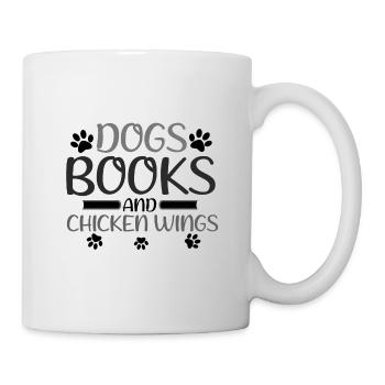 Book Lover Gift Chiens Livres et Chicken Wings Gift - Mug blanc - blanc - Droite