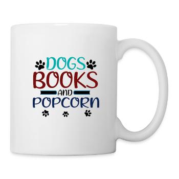 Dogs Books and Popcorn Fun Dog Lover Gifts - Mug - white - Right