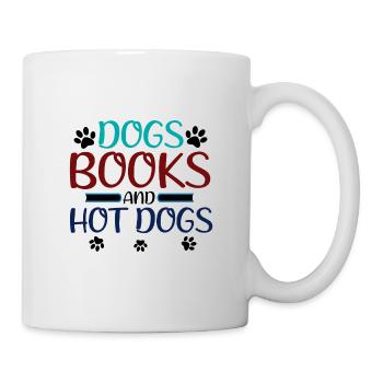 Dog Lover Cadeaux Chiens Livres et Hot-Dogs - Mug blanc - blanc - Droite