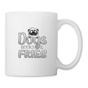 Dog Lover Cadeaux Chiens Livres et Frites Lecteur Cadeaux - Mug blanc - blanc - Droite