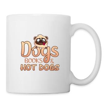 Dog Lover Gift Dogs Livres et Hot-Dogs - Mug blanc - blanc - Droite