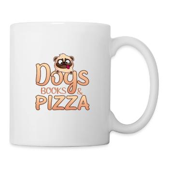 Dog Lover Gift Dogs Books and Pizza - Mug - white - Right