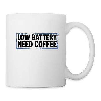 Coffee Lover Gift Low Battery Need Coffee Coffee - Mug - white - Right