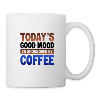Coffee Lover Gifts Today’s Good Mood Sponsorisé par - Mug blanc - blanc - Droite