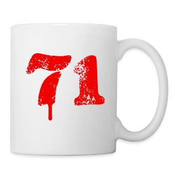 71 Zahl Symbol - Tasse - Weiß - Rechts