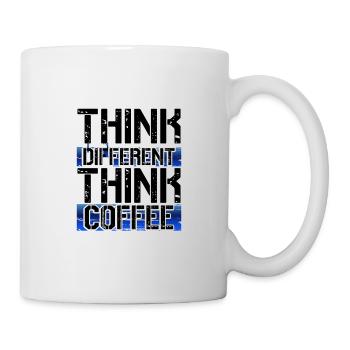 Cadeaux d’amateur de café Pensez différent Pensez café - Mug blanc - blanc - Droite