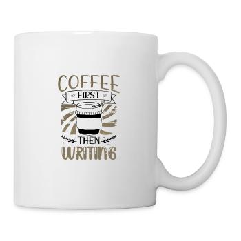 Writer Gifts Coffee D’abord, puis Writing Gifts - Mug blanc - blanc - Droite