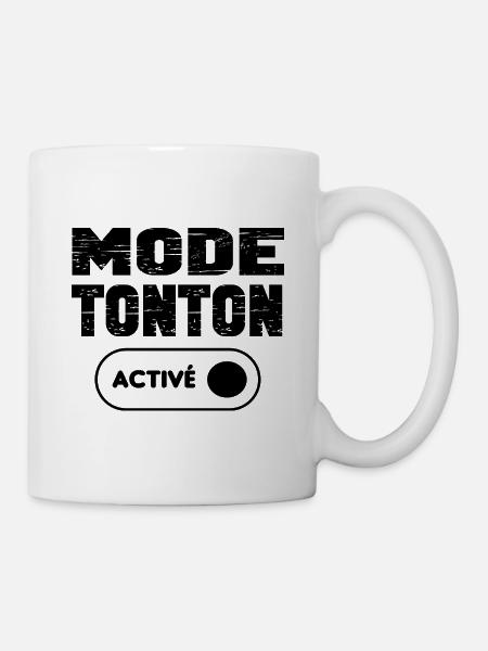 mode tonton activé - Mug blanc - blanc