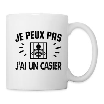 je peux pas j'ai un casier - Mug blanc - blanc - Droite
