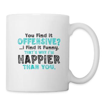 Sarcastique tu trouves ça offensant je trouve ça drôle - Mug blanc - blanc - Droite