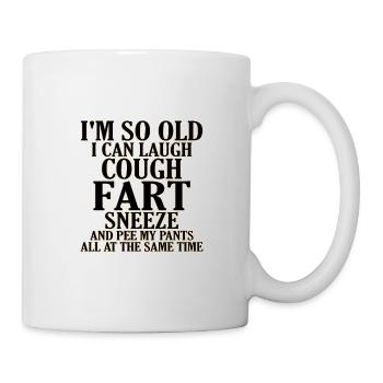 Sarcastique si vieux pet de toux éternuement pantalon même - Mug blanc - blanc - Droite