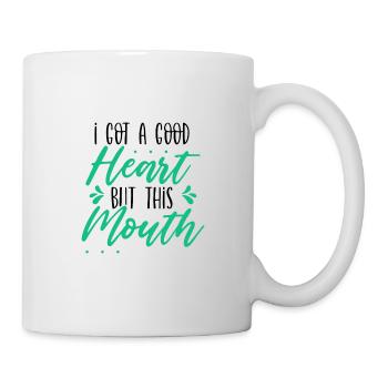 Sarcastique j’ai un bon cœur mais cette bouche - Mug blanc - blanc - Droite