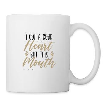 Sarcastique j’ai un bon cœur mais cette bouche - Mug blanc - blanc - Droite