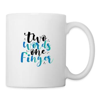 Sarkastische Zwei Worte Ein-Finger-Sarkasmus-Geschenke - Tasse - Weiß - Rechts