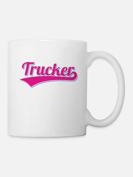 trucker logo - Tasse - Weiß