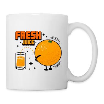 Streich und orange - Tasse - Weiß - Rechts